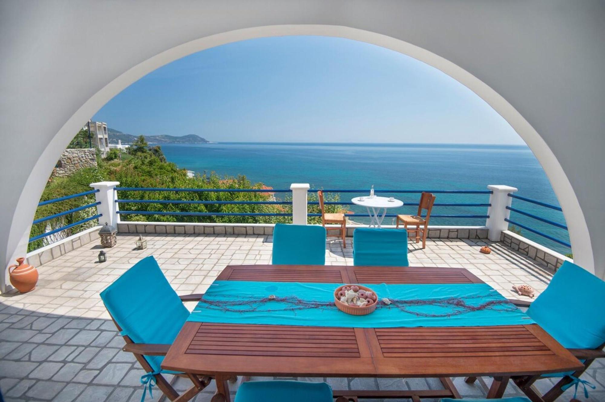 Blue Dream Seaside Villa With Superb Sea Views Kymi Ngoại thất bức ảnh
